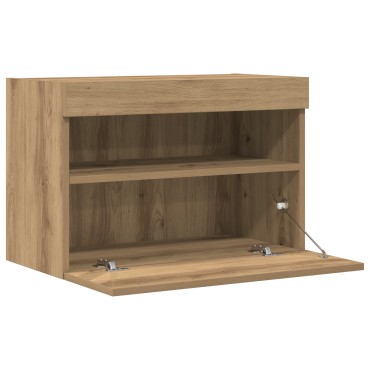 vidaXL Ντουλάπα Τοίχου για TV με LED Φώτα Artisan Oak 60x30x40cm