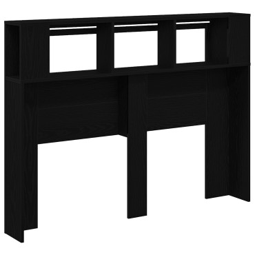 vidaXL LED Κεφαλάρι Μαύρη Δρυς 140x18,5x40cm Επεξεργασμένο Ξύλο