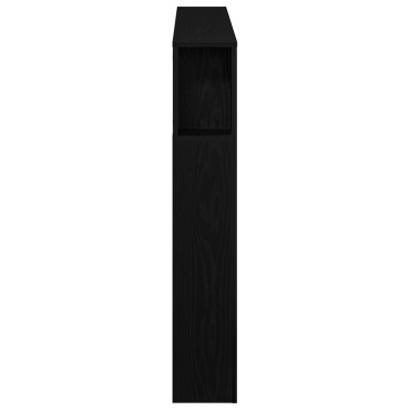 vidaXL LED Κεφαλάρι Μαύρη Δρυς 140x18,5x40cm Επεξεργασμένο Ξύλο