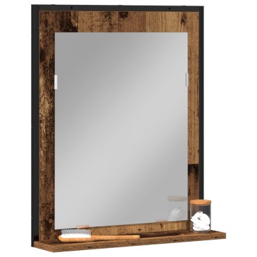 Καθρέφτης Μπάνιου vidaXL Ξύλο Παλαιού Στυλ 50x12x60cm Κατασκευασμένο από Μηχανικά Ξύλα