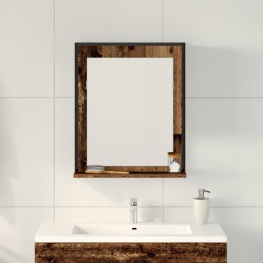 Καθρέφτης Μπάνιου vidaXL Ξύλο Παλαιού Στυλ 50x12x60cm Κατασκευασμένο από Μηχανικά Ξύλα