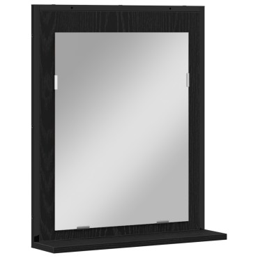 Καθρέφτης μπάνιου vidaXL Μαύρο Δρυς 50x12x60cm Επεξεργασμένο ξύλο