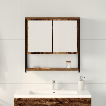 Καθρέφτης Μπάνιου vidaXL από Παλιό Ξύλο 60x16x60cm Κατασκευασμένο από Ξύλο
