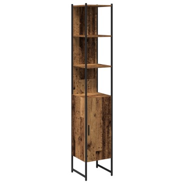 Ντουλάπα Μπάνιου vidaXL Παλιού Ξύλου 33x33x185,5cm Κατασκευασμένο Ξύλο 1 τεμ.