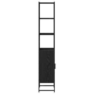 vidaXL Ντουλάπι Μπάνιου Μαύρο Δρυς 33x33x185,5cm Κατασκευασμένο ξύλο 1 τεμ.