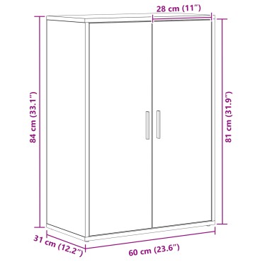 vidaXL Μπουφές Δρυς 60x31x84cm Επεξεργασμένο Ξύλο 1 τεμ.