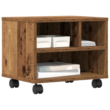 vidaXL Ράφι Εκτυπωτή με Ρόδες Παλιού Ξύλου 41x32x33,5 εκ