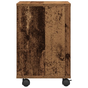 vidaXL Ράφι Εκτυπωτή με Ρόδες Παλιό Ξύλο 41x32x48 εκ