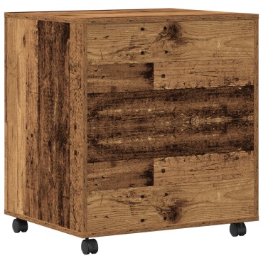 vidaXL Ράφι Εκτυπωτή με Ρόδες Παλιό Ξύλο 60x50x67 εκ.