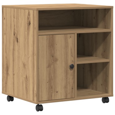 vidaXL Ράφι Εκτυπωτή με Ρόδες Artisan Oak 60x50x67 εκ