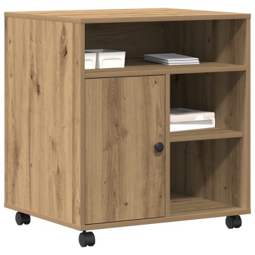 vidaXL Ράφι Εκτυπωτή με Ρόδες Artisan Oak 60x50x67 εκ