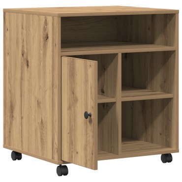 vidaXL Ράφι Εκτυπωτή με Ρόδες Artisan Oak 60x50x67 εκ