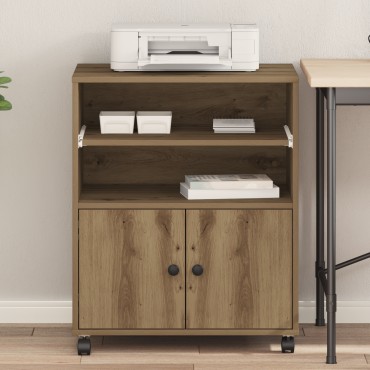 vidaXL Στάντ εκτυπωτή με ρόδες Artisan Oak 60x48x74 εκ.