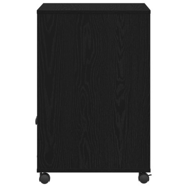 vidaXL Ράφι Εκτυπωτή με Ρόδες Μαύρη Δρυς 60x48x74 εκ.