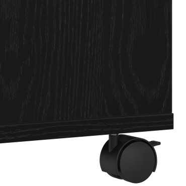 vidaXL Ράφι Εκτυπωτή με Ρόδες Μαύρη Δρυς 60x48x74 εκ.
