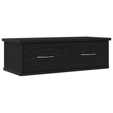VidaXL Επιτοίχιο Ράφι Συρταριού Μαύρη Δρυς 60x26x18,5cm Επεξεργασμένο Ξύλο