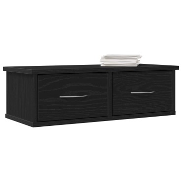 VidaXL Επιτοίχιο Ράφι Συρταριού Μαύρη Δρυς 60x26x18,5cm Επεξεργασμένο Ξύλο