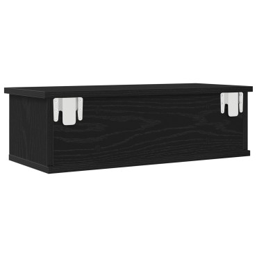 VidaXL Επιτοίχιο Ράφι Συρταριού Μαύρη Δρυς 60x26x18,5cm Επεξεργασμένο Ξύλο