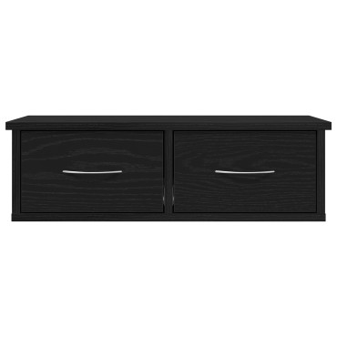 VidaXL Επιτοίχιο Ράφι Συρταριού Μαύρη Δρυς 60x26x18,5cm Επεξεργασμένο Ξύλο