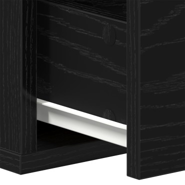 VidaXL Επιτοίχιο Ράφι Συρταριού Μαύρη Δρυς 60x26x18,5cm Επεξεργασμένο Ξύλο