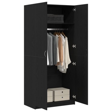 vidaXL Ντουλάπι Μαύρη Οξυά 90x52x200cm Επεξεργασμένο Ξύλο