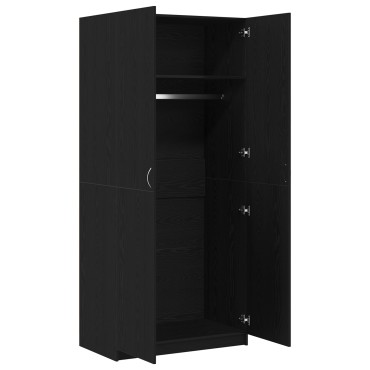 vidaXL Ντουλάπι Μαύρη Οξυά 90x52x200cm Επεξεργασμένο Ξύλο