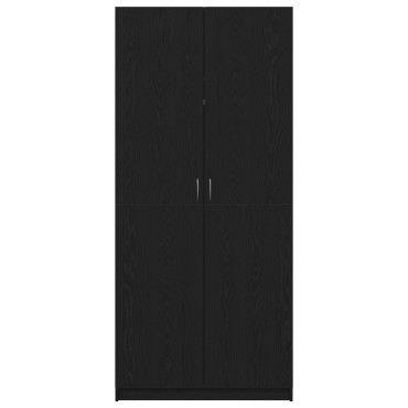 vidaXL Ντουλάπι Μαύρη Οξυά 90x52x200cm Επεξεργασμένο Ξύλο