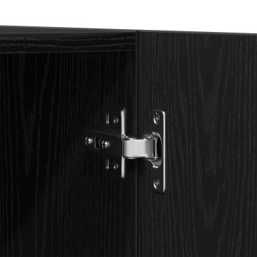 vidaXL Ντουλάπι Μαύρη Οξυά 90x52x200cm Επεξεργασμένο Ξύλο