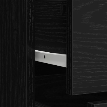 Ντουλάπα vidaXL Μαύρη Δρυς 80x52x180cm Επεξεργασμένο Ξύλο 1 τεμ.