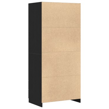 Ντουλάπα vidaXL Μαύρη Δρυς 80x52x180cm Επεξεργασμένο Ξύλο 1 τεμ.