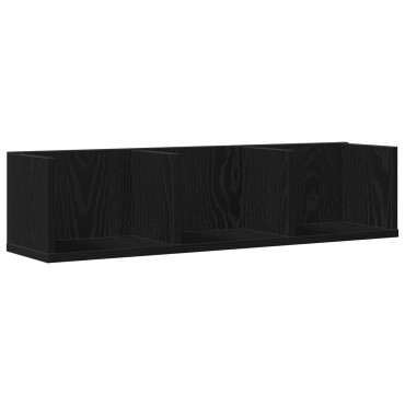vidaXL Ράφι CD Μαύρη Δρυς 75x18x18cm Επεξεργασμένο ξύλο 1 τεμ.