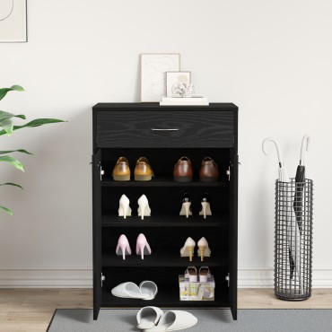 vidaXL Ντουλάπι Παπουτσιών Μαύρο Δρυς 60x35x84cm από Ξύλο