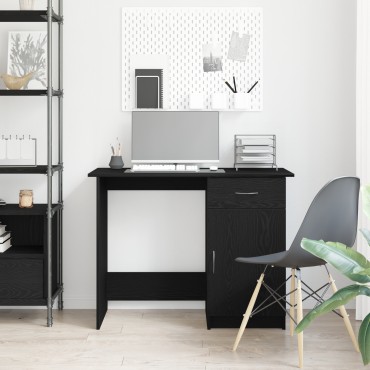 vidaXL Γραφείο Μαύρο Δρυς 100x50x76cm από Επεξεργασμένο Ξύλο 1 τεμ.