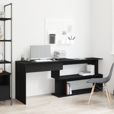 Γραφείο vidaXL Μαύρο Δρυς 200x50x76cm από Επεξεργασμένο Ξύλο 1 τεμ.