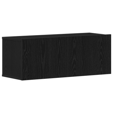 vidaXL Μαύρη Δρυς Βάση ΤV 80x30x30cm Φτιαγμένη από Εργασιακό Ξύλο