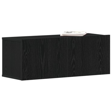 vidaXL Μαύρη Δρυς Βάση ΤV 80x30x30cm Φτιαγμένη από Εργασιακό Ξύλο