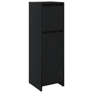 VidaXL Μαύρο Ντουλάπι Μπάνιου Δρύς 30x30x95cm από Επεξεργασμένο Ξύλο