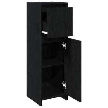 VidaXL Μαύρο Ντουλάπι Μπάνιου Δρύς 30x30x95cm από Επεξεργασμένο Ξύλο