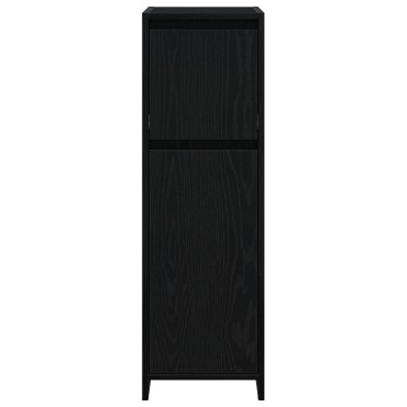 VidaXL Μαύρο Ντουλάπι Μπάνιου Δρύς 30x30x95cm από Επεξεργασμένο Ξύλο