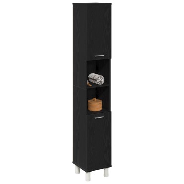 vidaXL Ντουλάπα Μπάνιου Μαύρης Δρυός 30x30x179cm Φτιαγμένη από Ξύλο