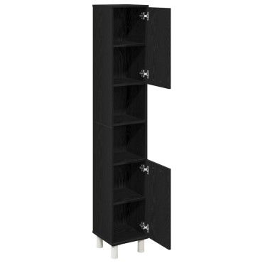 vidaXL Ντουλάπα Μπάνιου Μαύρης Δρυός 30x30x179cm Φτιαγμένη από Ξύλο