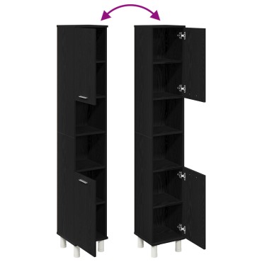 vidaXL Ντουλάπα Μπάνιου Μαύρης Δρυός 30x30x179cm Φτιαγμένη από Ξύλο