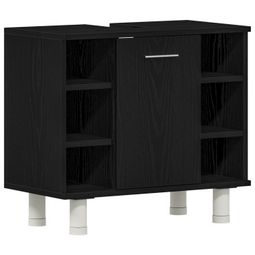 vidaXL Ντουλάπι Μπάνιου Μαύρο Δρυς 60x32x54cm Επεξεργασμένο Ξύλο