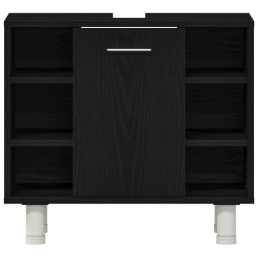 vidaXL Ντουλάπι Μπάνιου Μαύρο Δρυς 60x32x54cm Επεξεργασμένο Ξύλο