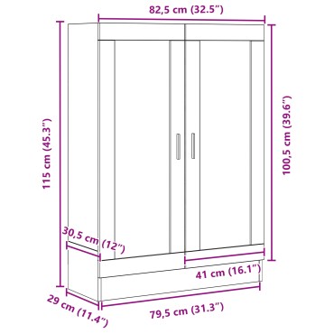 vidaXL Βιβλιοθήκη 3 επίπεδα 82,5x30,5x115cm Επεξεργασμένο Ξύλο 1 τεμ.