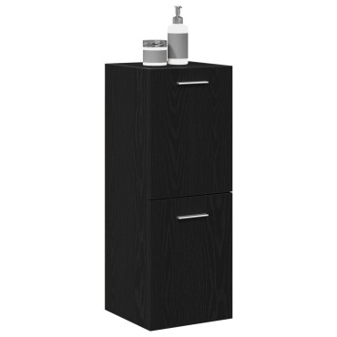 vidaXL Ντουλάπι Τοίχου Μπάνιου Μαύρη Δρυς 30x30x80 cm Κατασκευασμένο από Ξύλο