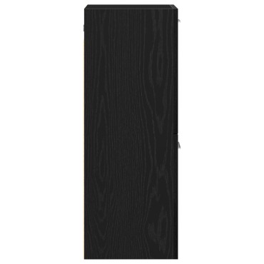 vidaXL Ντουλάπι Τοίχου Μπάνιου Μαύρη Δρυς 30x30x80 cm Κατασκευασμένο από Ξύλο