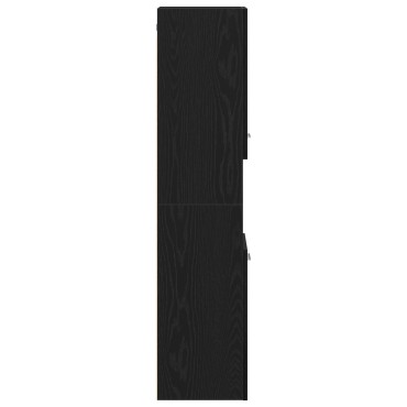 vidaXL Ντουλάπι Τοίχου Μπάνιου Μαύρο Δρυς 30x30x130cm από Ξύλο 1 τεμ.