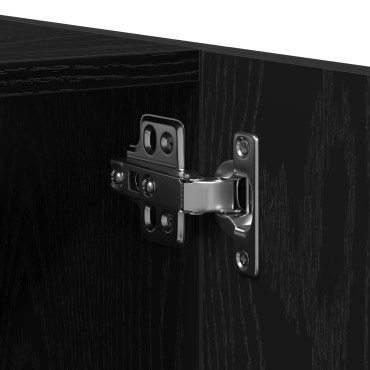 vidaXL Ντουλάπι Τοίχου Μπάνιου Μαύρο Δρυς 30x30x130cm από Ξύλο 1 τεμ.