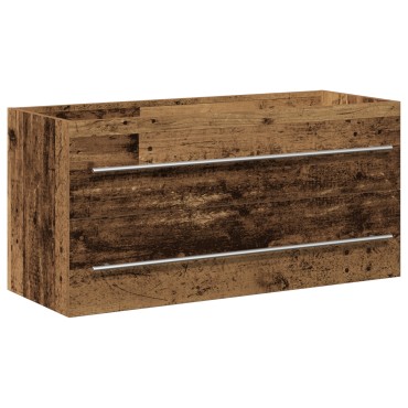 vidaXL Ντουλάπι μπανιέρας Παλιό Ξύλο 100x38,5x48cm Κατασκευασμένο από Ξύλο